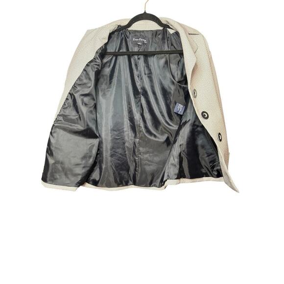 Evan Picone Black White Micro Check Blazer Size 8 Workwear Suit Jacket - Picture 2 of 6